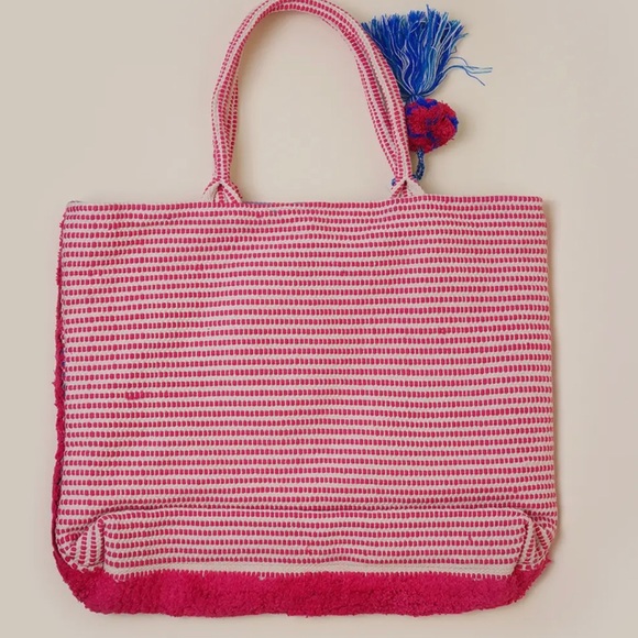 Boho Woven Fringe Tote with Tassle - NWT - Picture 6 of 7